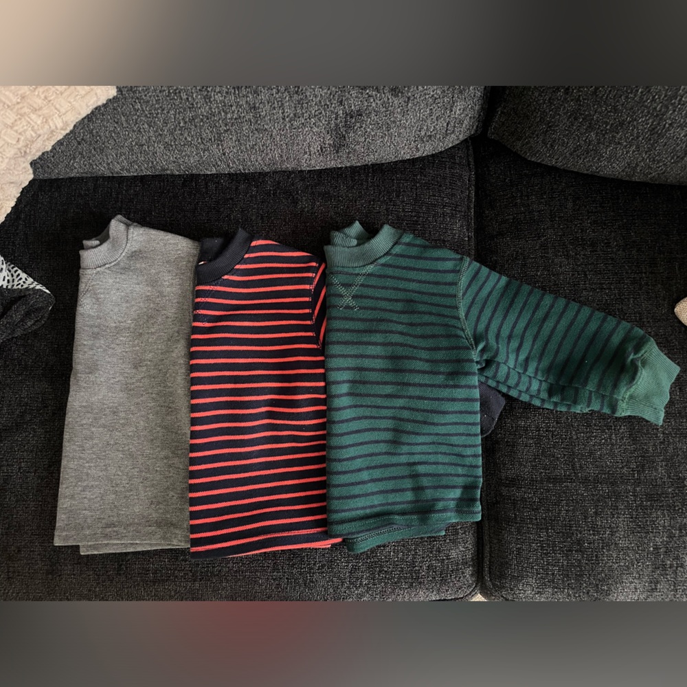 Set of (3) Long Sleeve Sweater Shirts for Toddler Boys
